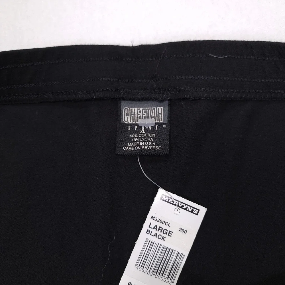 Cheetah‎ Sport Mens XL Black Compression Shorts Cotton Lycra Made in USA New